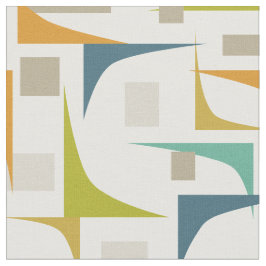 Türkisblaue, grüne Orangenecken Mitte des Jahrhund Stoff