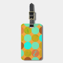 Türkisblaue grüne und orangefarbene Kreise Monogra