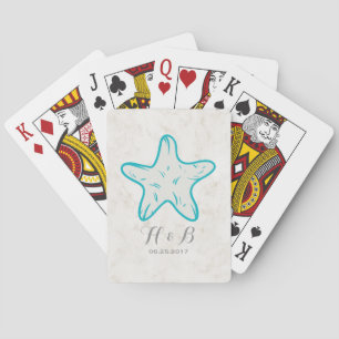Türkisblaue Hochzeit Spielkarten