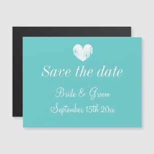 Türkisblaue Hochzeitenkarte Save the Date Magnetkarte
