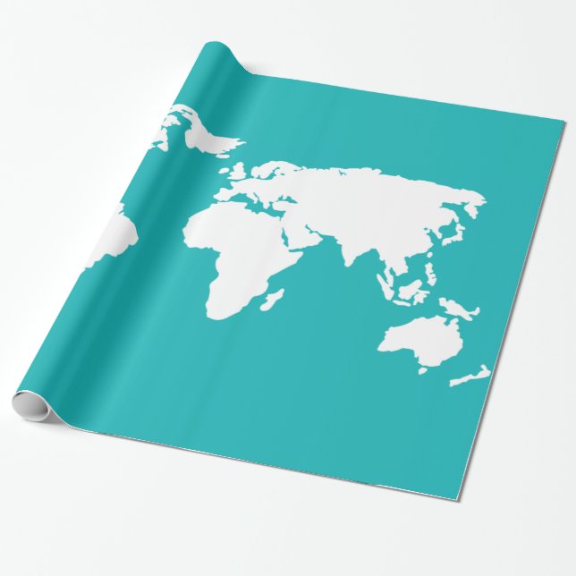 Türkisblaue Karte Geschenkpapier (Ungerollt)