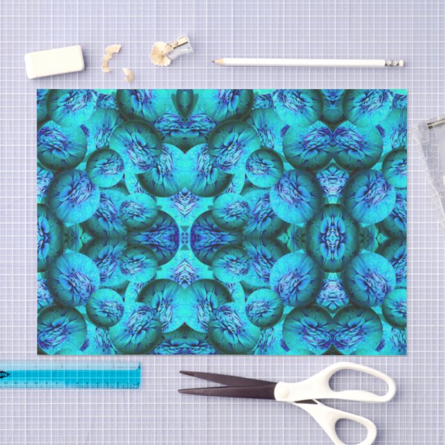Türkisblaue Kugeln in 3D-Optik Seidenpapier (Handwerk)