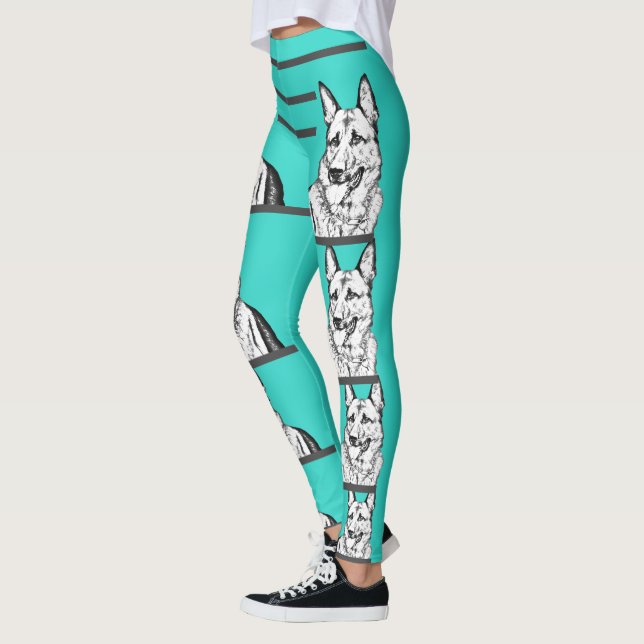 Türkisblaue Leggings (Links)