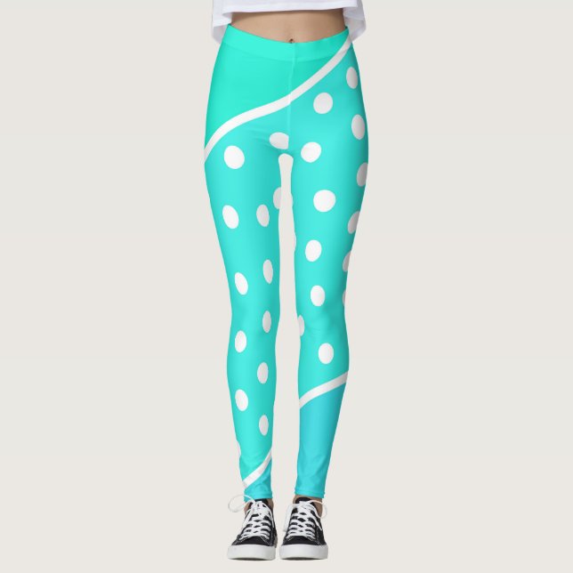 Türkisblaue Leggings (Vorderseite)