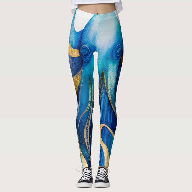 Türkisblaue Leggings (Vorderseite)