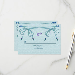 Türkisblaue Liebe Knots Hochzeit RSVP Karte