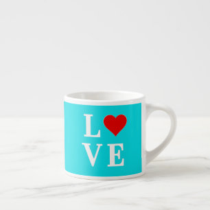 Türkisblaue LIEBE Moderne, stilvolle Einrichtung Espressotasse