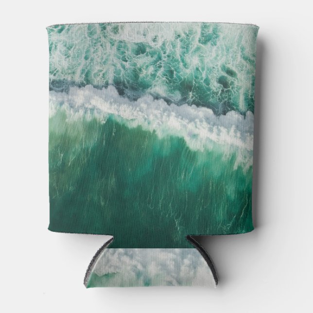 Türkisblaue Luftwelle: Drohnenschuss Dosenkühler (Vorderseite)