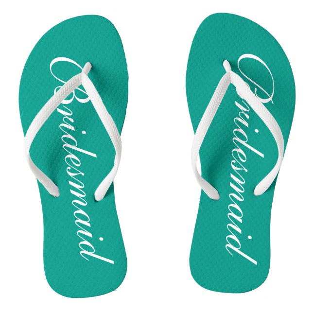Türkisblaue Maid-Flip-Flops für Hochzeiten am Stra Flip Flops (Fußbett)