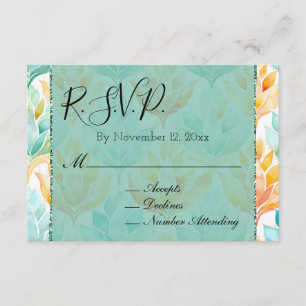 Türkisblaue Mandarine Abstrakte Blumenzange RSVP Begleitkarte