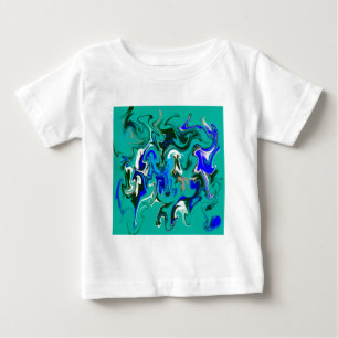 Türkisblaue Marmorstruktur Baby T-shirt