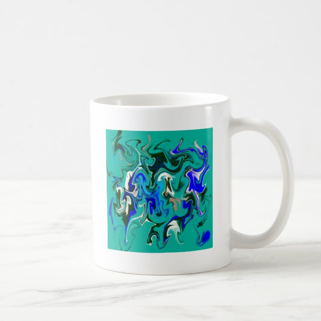 Türkisblaue Marmorstruktur Tasse (Rechts)