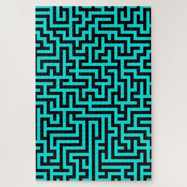 Türkisblaue Maze Lines Puzzle (Vertikal)
