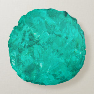 Türkisblaue Meereswelle Türkischer Hintergrund Rundes Kissen