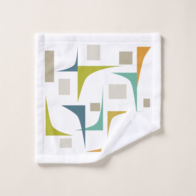 Türkisblaue Orange Grüne Ecken im Mittelalter Waschlappen (Waschlappen)