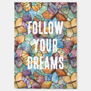 Türkisblaue Orange Lila Schmetterlinge Magnet