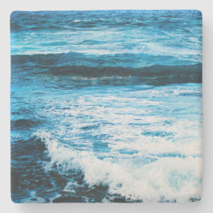 Türkisblaue Ozeanwellen Foto tropisch modern Steinuntersetzer