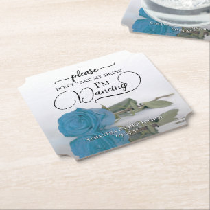 Türkisblaue Rose Nehmt mir nicht die Hochzeit mein Untersetzer