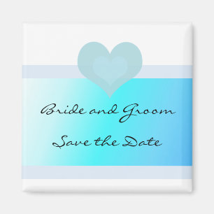 Türkisblaue Save-the-Date-Karte Magnet