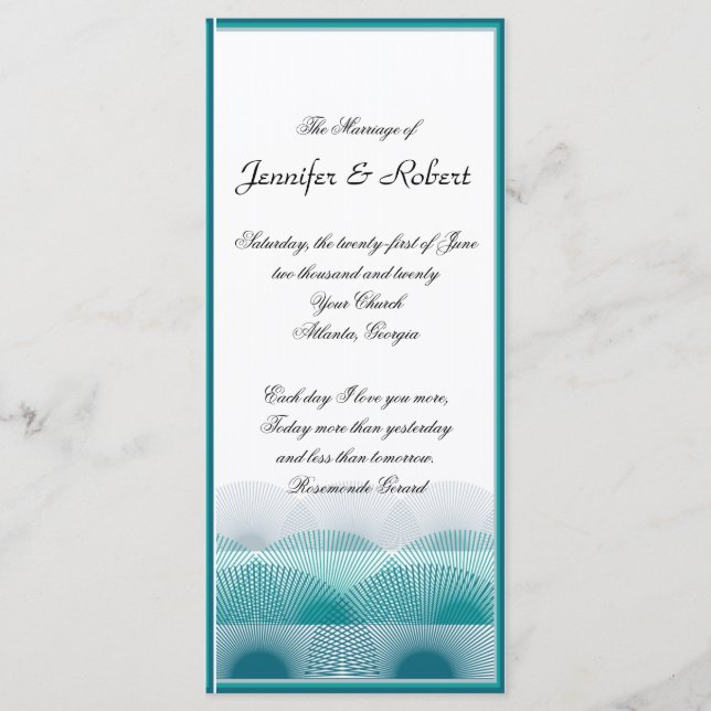 Türkisblaue Scallops-Programm Programm (Vorderseite)