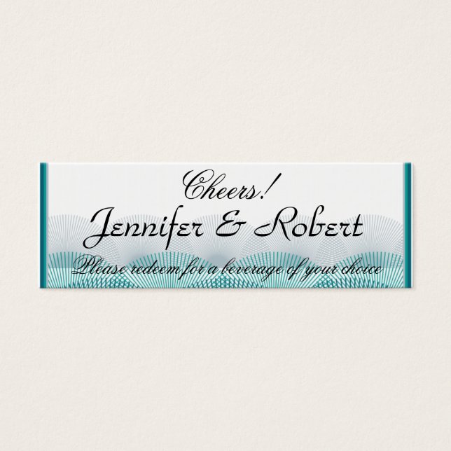 Türkisblaue Scallops Trinkkarte (Vorderseite)