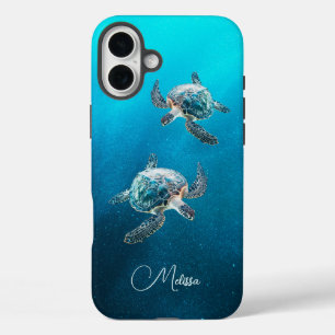 Türkisblaue Schildkröte Küste iPhone 16 Plus Hülle