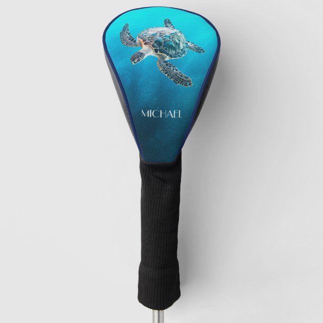 Türkisblaue Schildkröte | Küste Golf Headcover (Vorderseite)