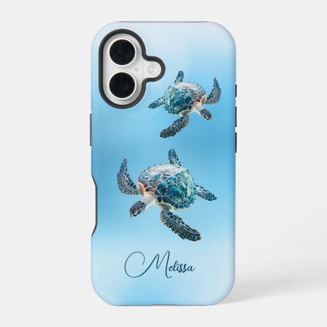 Türkisblaue Schildkröte | Küste iPhone 16 Hülle (Rückseite)
