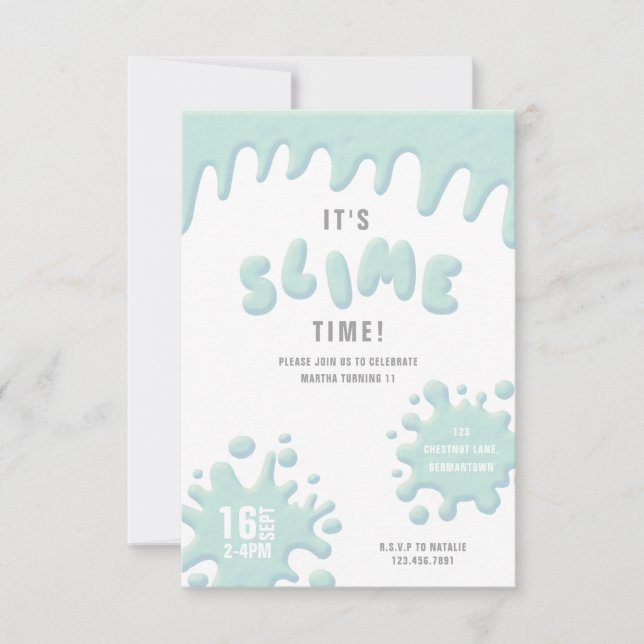 Türkisblaue Schleife Party Einladung (Vorderseite)