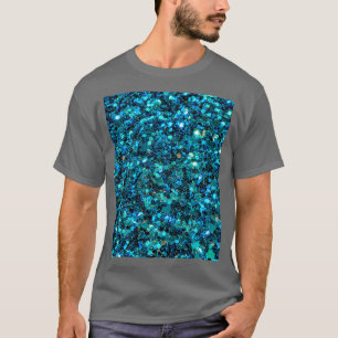 Türkisblaue Sparklingsequenzen T-Shirt