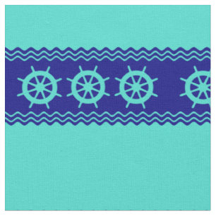 Türkisblaue Streifen an der Küste Helm Nautical Stoff