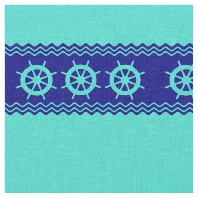 Türkisblaue Streifen an der Küste Helm Nautical Stoff (Nahaufnahme)