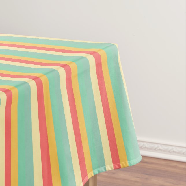 Türkisblaue Streifen Tischdecke (Beispiel)