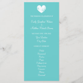 Türkisblaue und weiße Hochzeitsfeier Programm