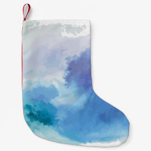 Türkisblaue Veilchen in Wasserfarbe Kleiner Weihnachtsstrumpf