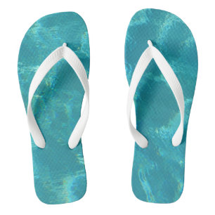 Türkisblaue Wasserflecken Flip Flops