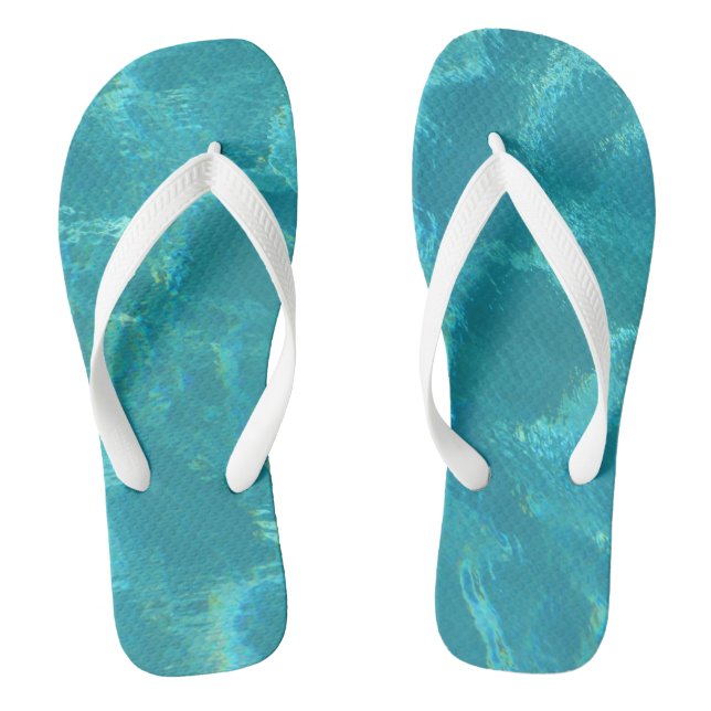 Türkisblaue Wasserflecken Flip Flops (Fußbett)