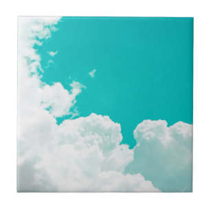 Türkisblaue Wolken des grünen Himmels Fliese