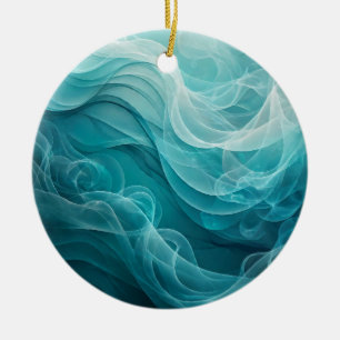 Türkisblauer Meer Himmel Wirbelnder Traum Keramik Ornament