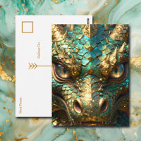 Türkisblauer und goldener Drache | In Kontakt blei