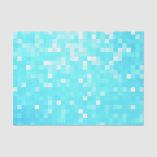 Türkisblaues Aqua Pixels Tissue Seidenpapier