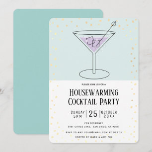 Türkisblaues Blockhaus Erderwärmung Cocktail Party Einladung