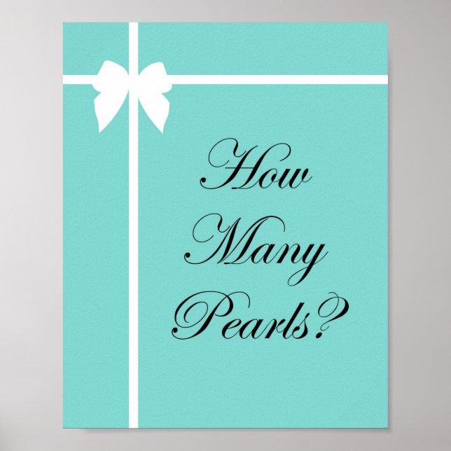 Türkisblaues Brautparty Spieleunterricht Aqua Poster (Vorne)