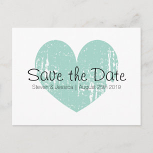 Türkisblaues Herz Save the Date Postkarten
