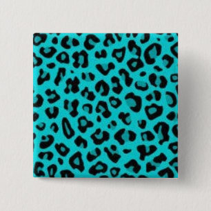 Türkisblaues Leopard-Button Button