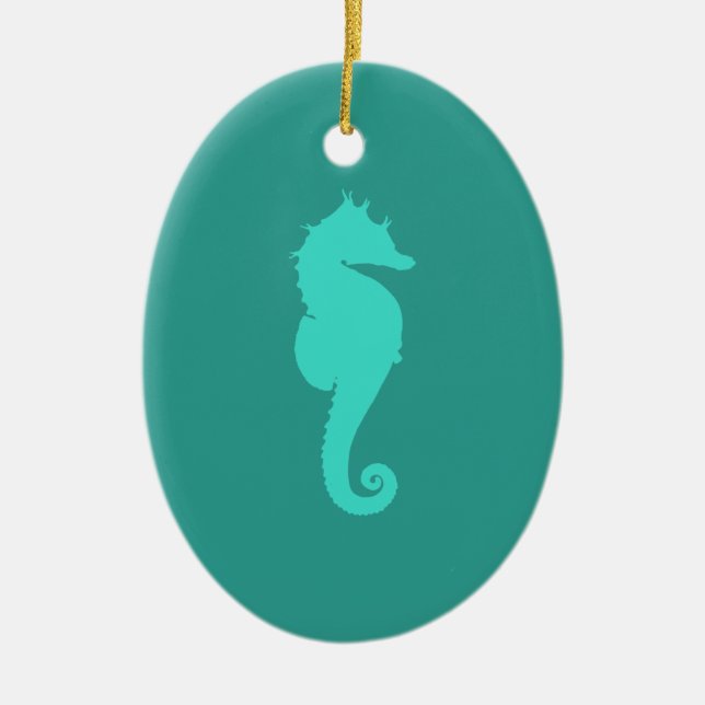 Türkisblaues Pferd Keramik Ornament (Vorne)
