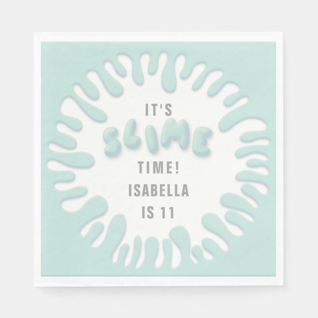 Türkisblaues Schleim-Party Serviette (Vorderseite)