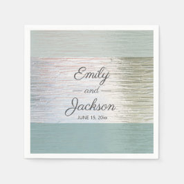 Türkisblaues Silbermeer Hochzeitsempfang Serviette