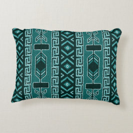 Türkisblaues Südwesttribal Aztekenmuster Zierkissen