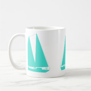 Türkisblaues Wasserschiff Kaffeetasse